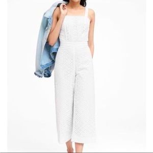 Banana Republic Elevated Eyelet White Lace jumpsuit. Size 10. Worn once.